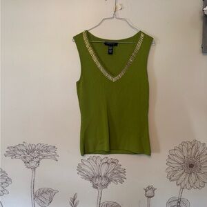 Cable & Gauge Lime Green V-Neck Tank Top